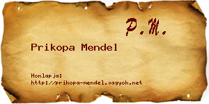 Prikopa Mendel névjegykártya